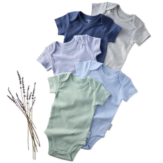 Avery - Short Sleeve Bodysuit, 5 Pack - Frost banner