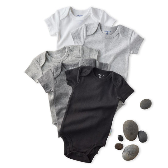 Avery - Short Sleeve Bodysuit, 5 Pack - Stone banner