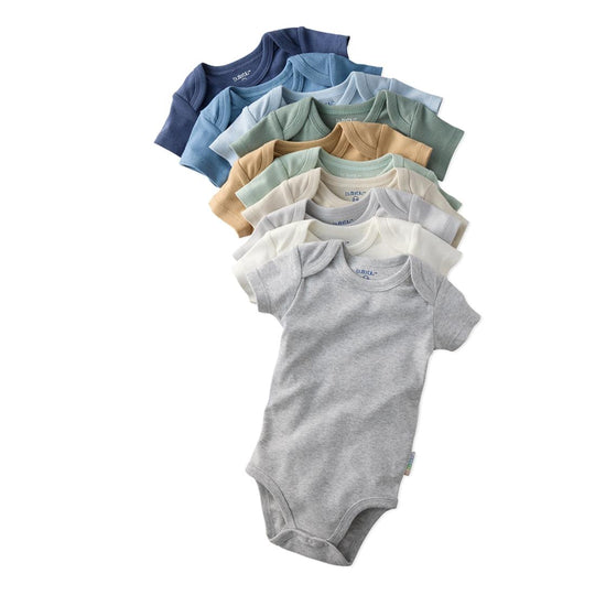 Avery - Short Sleeve Bodysuit, 10 Pack - Seafoam Terra Rainbow banner