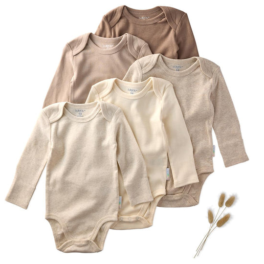 Blake - Long Sleeve Bodysuit, 5 Pack - Natural banner