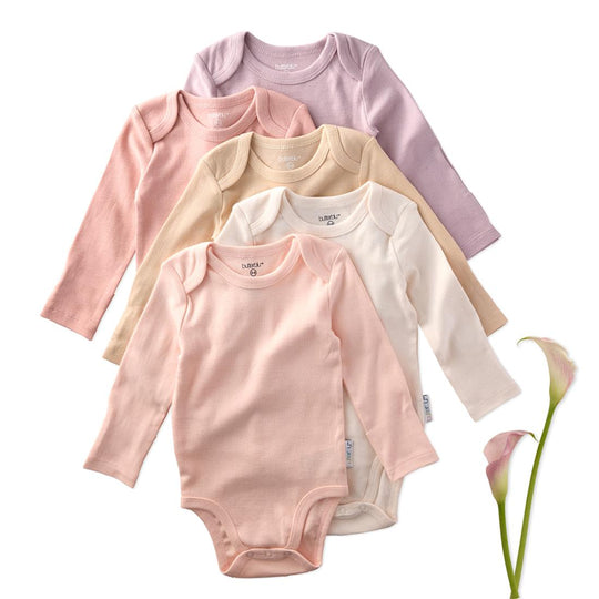 Blake - Long Sleeve Bodysuit, 5 Pack - Sorbet banner