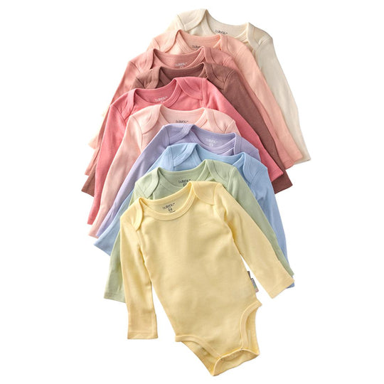 Blake - Long Sleeve Bodysuit, 10 Pack - Sunset Haze Rainbow banner