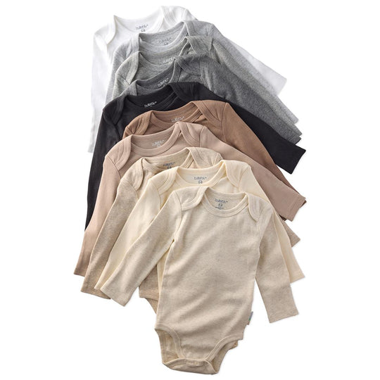 Blake - Long Sleeve Bodysuit, 10 Pack - Stone Natural Rainbow banner