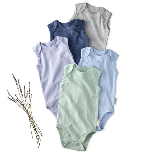 Sam - Sleeveless Bodysuits, 5 Pack - Frost banner