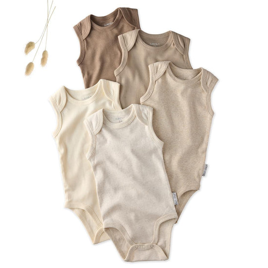 Sam - Sleeveless Bodysuits, 5 Pack - Natural banner