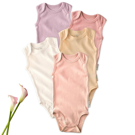 Sam - Sleeveless Bodysuits, 5 Pack - Sorbet banner
