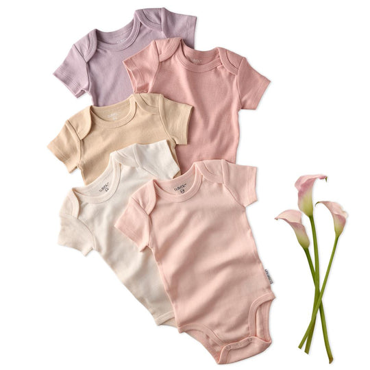 Avery - Short Sleeve Bodysuit, 5 Pack - Sorbet banner