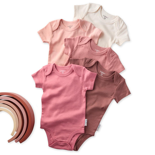Avery - Short Sleeve Bodysuit, 5 Pack - Sunset banner