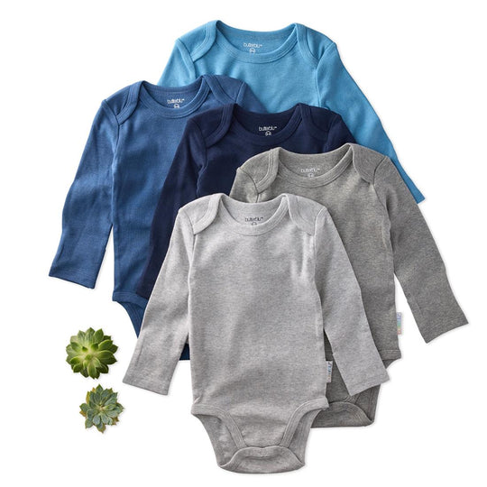 Blake - Long Sleeve Bodysuit, 5 Pack - Blue banner
