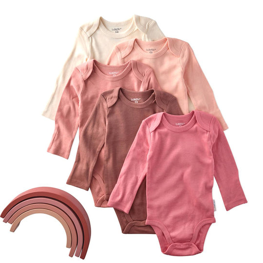 Blake - Long Sleeve Bodysuit, 5 Pack - Sunset banner