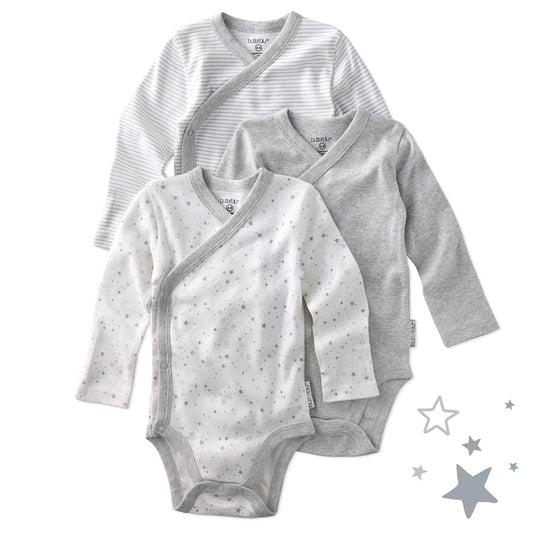 Sterling - Side Snap Bodysuit, 3 Pack - Gray Twinkle banner