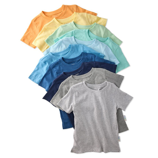 Taylor - Short Sleeve T-shirt, 10 Pack - Sunny Blue Rainbow banner