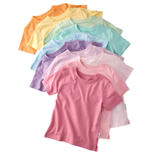 Taylor - Short Sleeve T-shirt, 10 Pack - Sunny Pink Rainbow banner